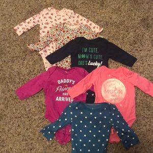 3 month long sleeve onesies.  Lot of 6